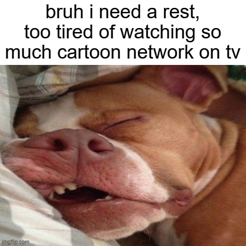 im dead | bruh i need a rest, too tired of watching so much cartoon network on tv | image tagged in memes,blank transparent square,funny | made w/ Imgflip meme maker