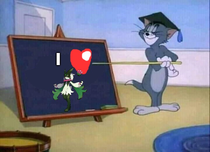 Tom is a huge fan of Meowscarada | I | image tagged in tom and jerry,pokemon | made w/ Imgflip meme maker