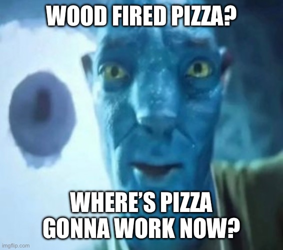 Avatar guy | WOOD FIRED PIZZA? WHERE’S PIZZA GONNA WORK NOW? | image tagged in avatar guy | made w/ Imgflip meme maker