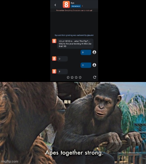 ai is cursed | image tagged in ape together strong | made w/ Imgflip meme maker