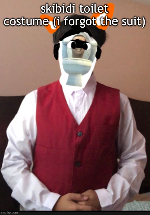 yes im still forced to be a furry | skibidi toilet costume (i forgot the suit) | made w/ Imgflip meme maker