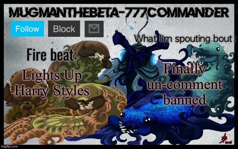 Hell yeah | Finally un-comment banned; Lights Up
Harry Styles | image tagged in mugmangoeseeeeee scp temp | made w/ Imgflip meme maker