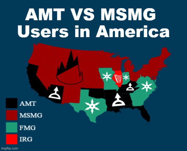 Updated Flag-Map Data | AMT VS MSMG 
Users in America | made w/ Imgflip meme maker