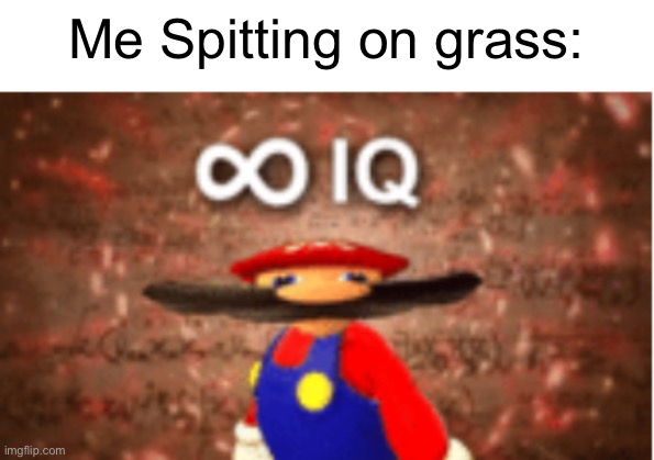 Big brain | Me Spitting on grass: | image tagged in infinite iq,memes,funny,fax,so true memes | made w/ Imgflip meme maker
