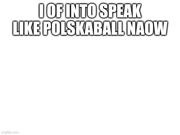 of yes | I OF INTO SPEAK LIKE POLSKABALL NAOW | made w/ Imgflip meme maker