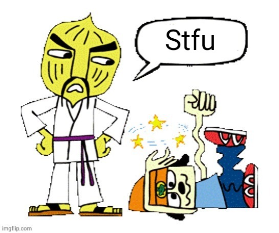 Master onion speech bubble | Stfu | image tagged in master onion speech bubble | made w/ Imgflip meme maker
