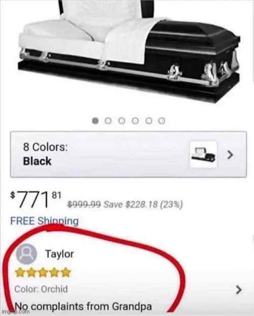 image tagged in memes,funny,amazon,coffin | made w/ Imgflip meme maker
