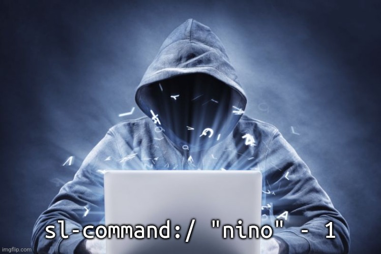 Hacker | sl-command:/ "nino" - 1 | image tagged in hacker | made w/ Imgflip meme maker