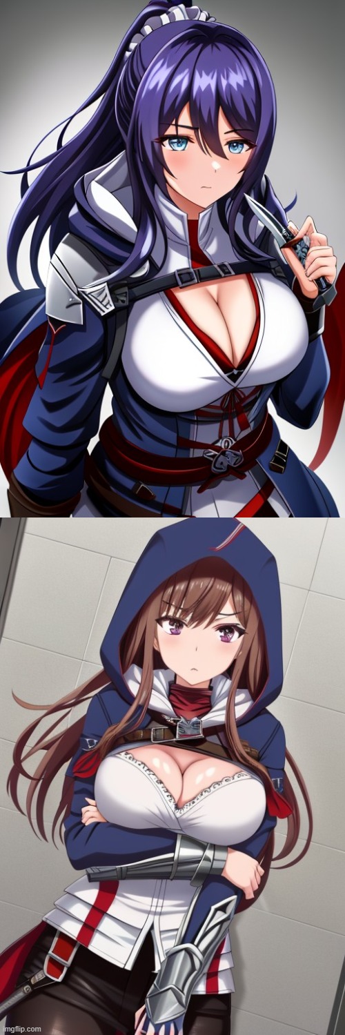 Hentai characters + Assassin's Creed | image tagged in anime,hentai anime girl,assassin's creed | made w/ Imgflip meme maker