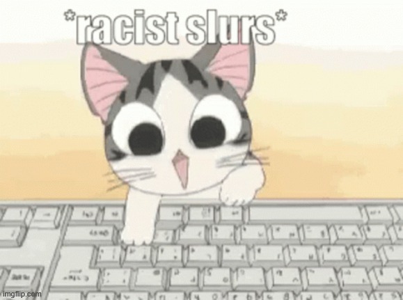 *racist slurs* | image tagged in racist slurs | made w/ Imgflip meme maker