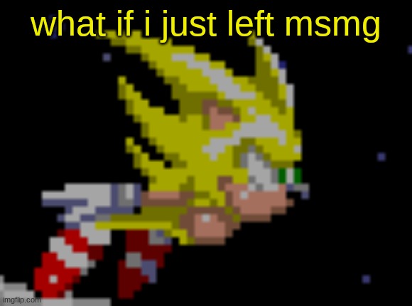 S.Sonic temp #1 | what if i just left msmg | image tagged in s sonic temp 1 | made w/ Imgflip meme maker