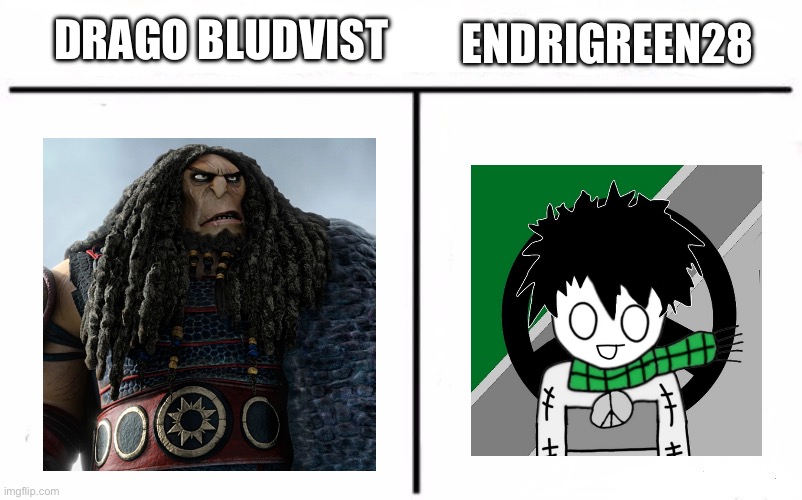 Drago bludvist vs endrigreen28 | ENDRIGREEN28; DRAGO BLUDVIST | image tagged in who would win blank,how to train your dragon,anti furry | made w/ Imgflip meme maker