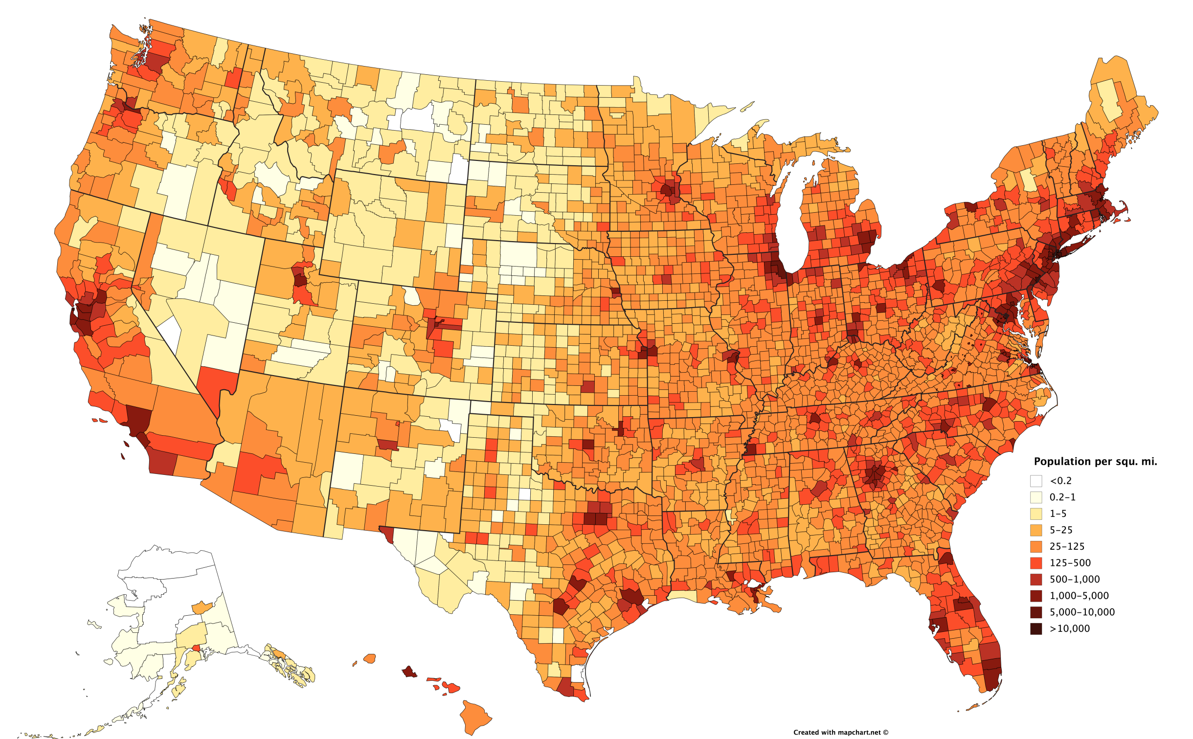 High Quality US population density by county JPP Blank Meme Template