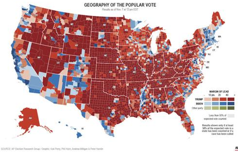 US voter map county 2020 JPP Blank Meme Template
