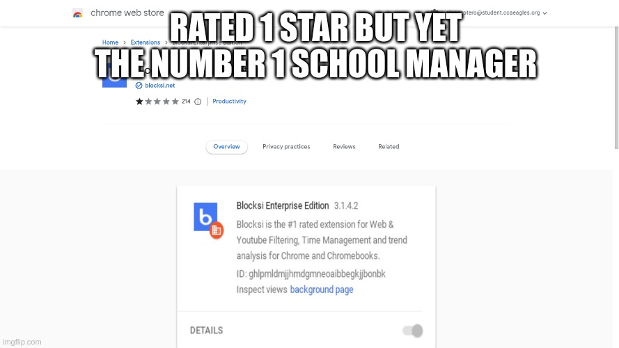 how is it number 1 | RATED 1 STAR BUT YET THE NUMBER 1 SCHOOL MANAGER | image tagged in fun,school meme,memes | made w/ Imgflip meme maker