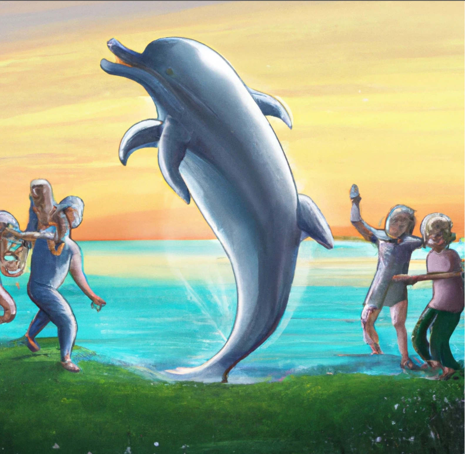 Happy dolphin Blank Meme Template