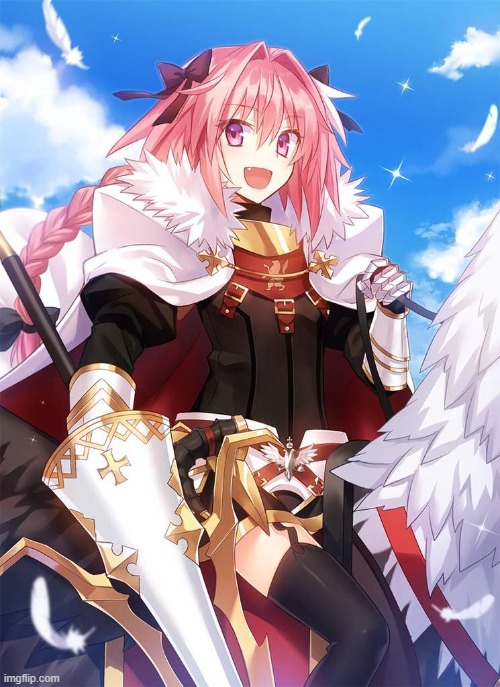 Hi :) | image tagged in astolfo | made w/ Imgflip meme maker