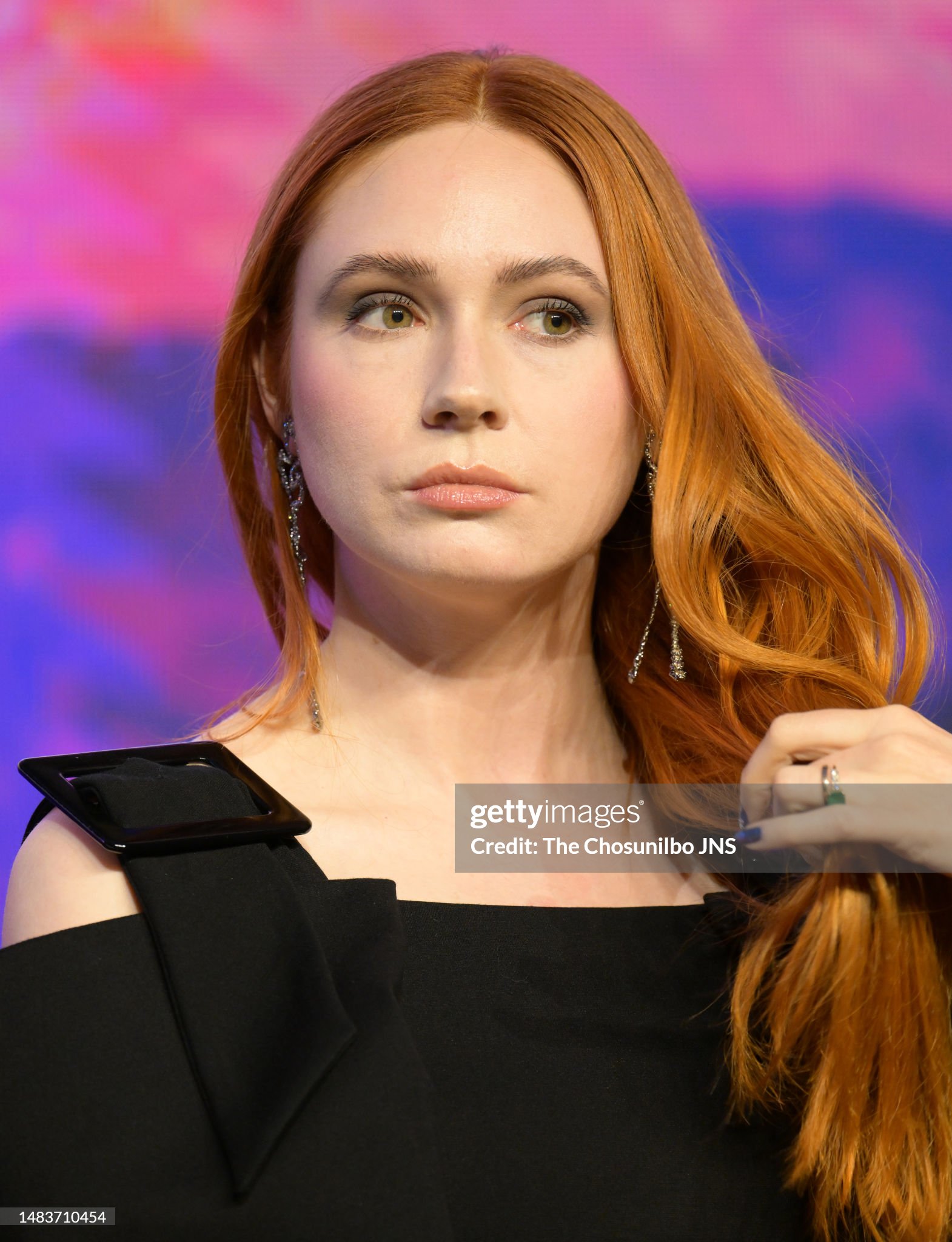 Karen Gillan as Nathaleena Harrison in WOMAN OF THE WORLD Blank Meme Template