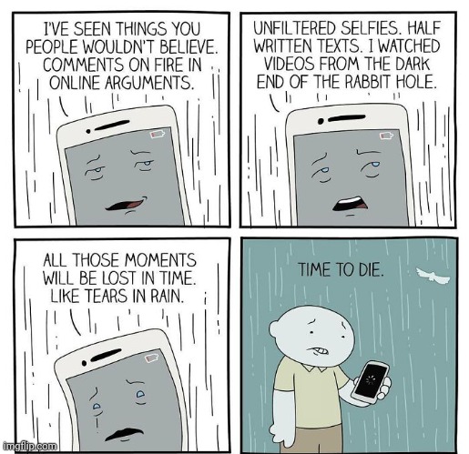iphone | image tagged in iphone,death,rain,dying,comics,comics/cartoons | made w/ Imgflip meme maker