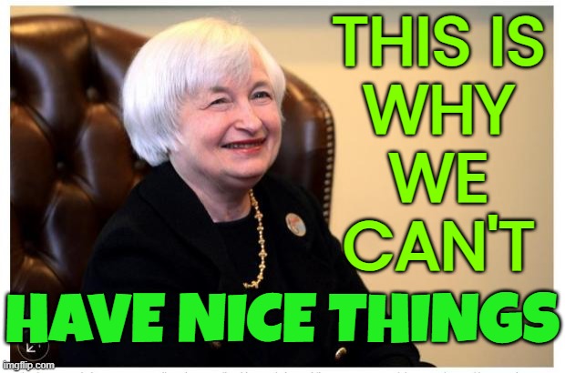 This Is Why We Can't Have Nice Things | THIS IS
WHY
WE
CAN'T; HAVE NICE THINGS | image tagged in janet yellen,federal reserve,money,creepy joe biden,make america great again,america first | made w/ Imgflip meme maker
