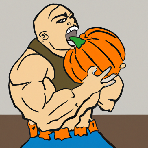 wrestler eating pumpkin Blank Meme Template