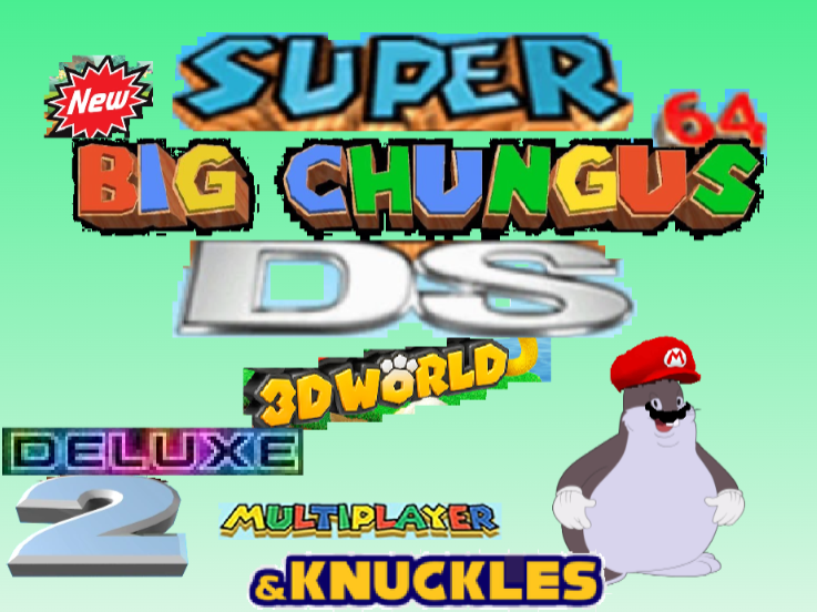 High Quality New super big chung 64 ds 3d world duluxe 2 mulitplayer & knuckl Blank Meme Template