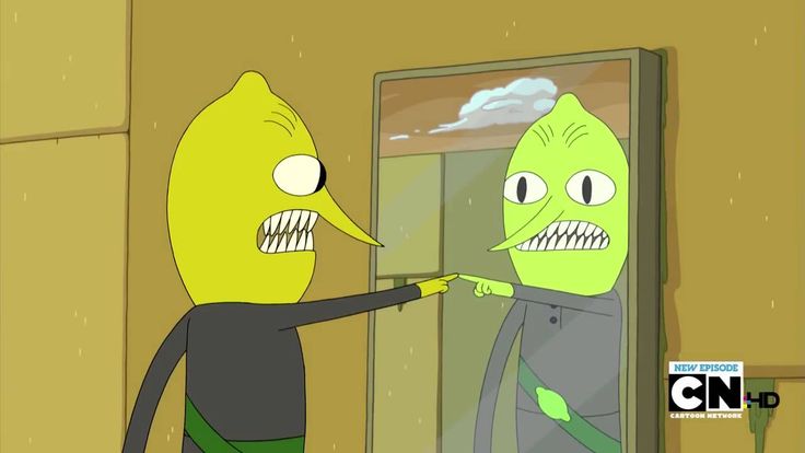 Lemongrab pointing at self in the mirror Blank Meme Template