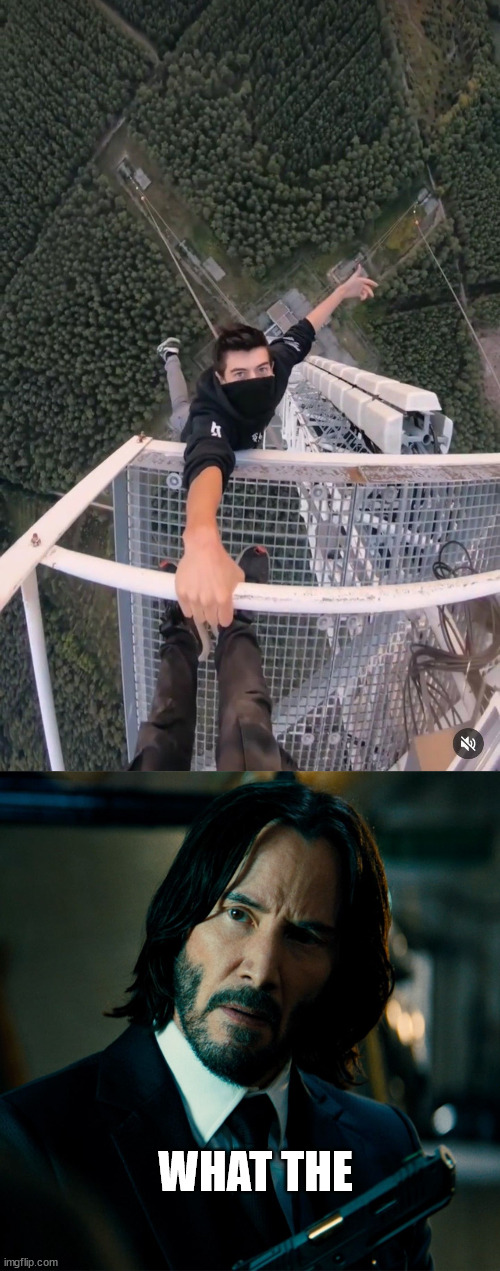 Me found daredevils | WHAT THE | image tagged in john wick,latticeclimbing,le mans,lattice climbing,template | made w/ Imgflip meme maker
