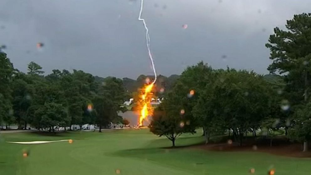 Lightning on the golf course Blank Meme Template