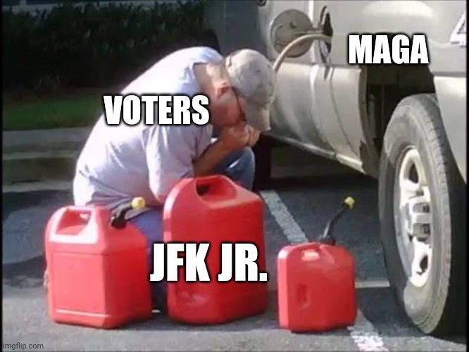 Remember Ross perot? | MAGA; VOTERS; JFK JR. | image tagged in siphoning gas | made w/ Imgflip meme maker