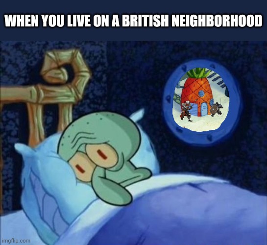 British fight | WHEN YOU LIVE ON A BRITISH NEIGHBORHOOD | image tagged in gorilla with sword fight | made w/ Imgflip meme maker