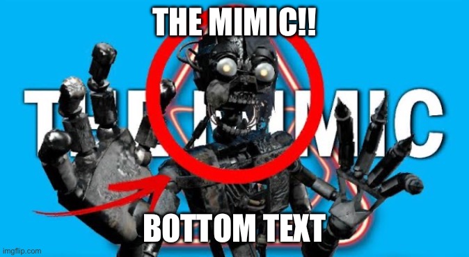 It’s the mimic | THE MIMIC!! BOTTOM TEXT | image tagged in the mimic | made w/ Imgflip meme maker