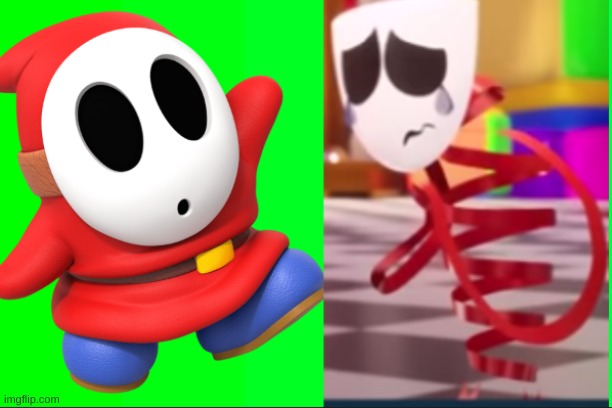 Does the character from digital circus look like shy guy | image tagged in super mario | made w/ Imgflip meme maker