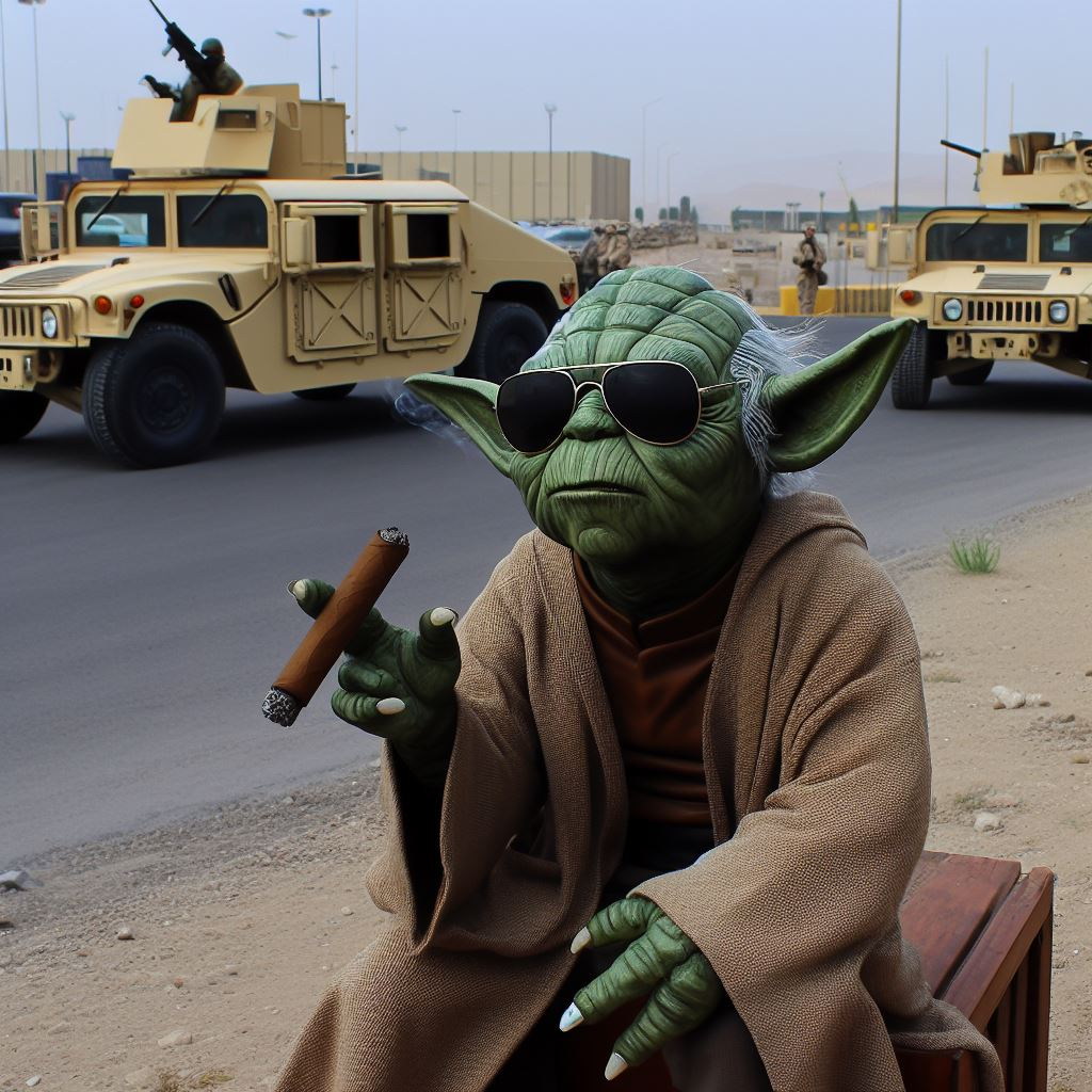 Yoda in Desert Blank Meme Template