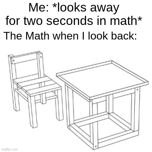 i spent so long making this, I hope it doesn't flop | Me: *looks away for two seconds in math*; The Math when I look back: | image tagged in illusion,confused,math | made w/ Imgflip meme maker
