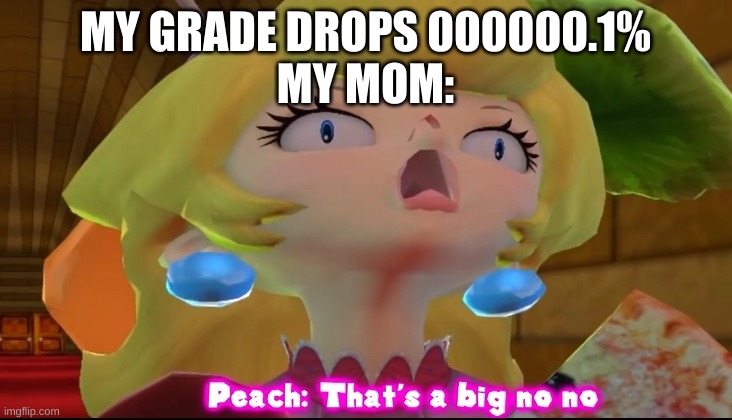 FR THOUGH | MY GRADE DROPS 000000.1%
MY MOM: | image tagged in that s a big no no | made w/ Imgflip meme maker