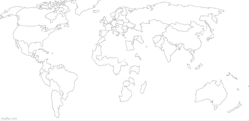 I decided to draw a map of what one of my friends thinks the world looks like | made w/ Imgflip meme maker
