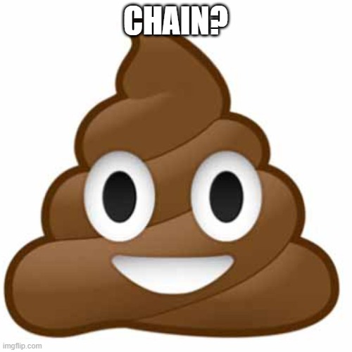 Poop emoji | CHAIN? | image tagged in poop emoji | made w/ Imgflip meme maker