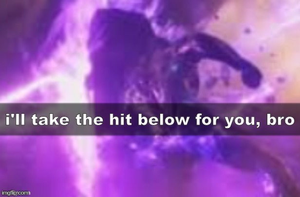 i'll take the hit below for you, bro | image tagged in i'll take the hit below for you bro | made w/ Imgflip meme maker