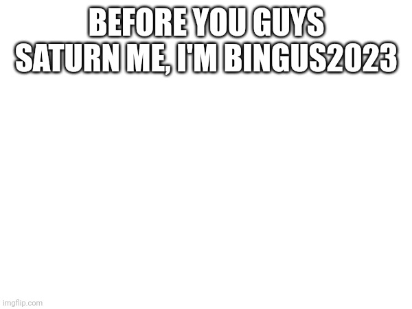 I'm the alt | BEFORE YOU GUYS SATURN ME, I'M BINGUS2023 | made w/ Imgflip meme maker