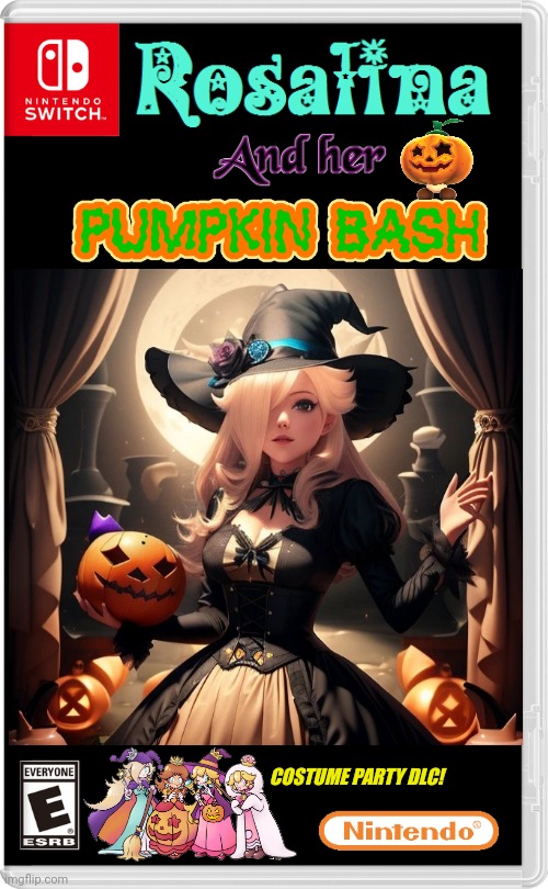 ROSALINA'S PUMPKIN BASH! | COSTUME PARTY DLC! | image tagged in nintendo switch,rosalina,super mario bros,pumpkin,spooktober,fake switch games | made w/ Imgflip meme maker