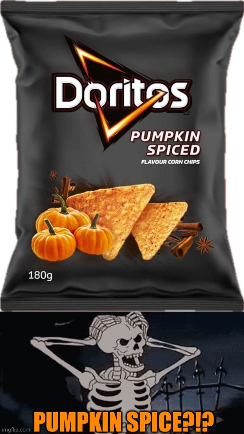 NOT SURE HOW GOOD THAT WOULD BE | PUMPKIN SPICE?!? | image tagged in doritos,pumpkin spice,fake | made w/ Imgflip meme maker