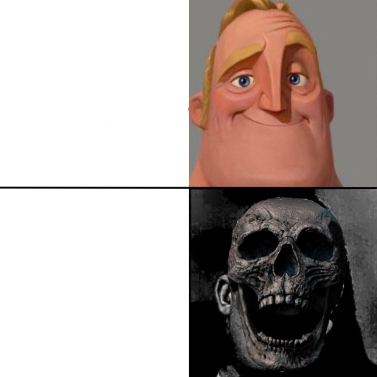 High Quality mr incredible and mr death Blank Meme Template