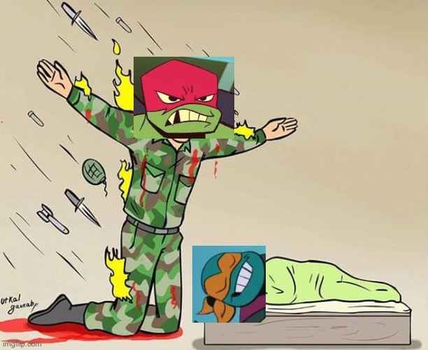 “I’LL PROTECT YOU MIKEY!!!” | image tagged in the silent protector | made w/ Imgflip meme maker
