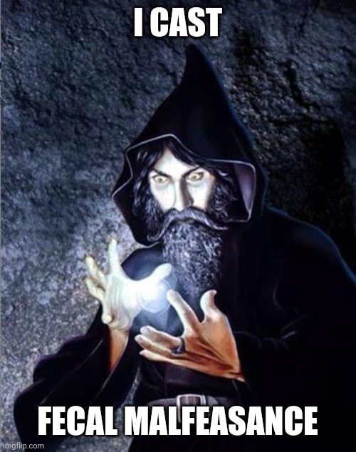 Feels Wizard | I CAST; FECAL MALFEASANCE | image tagged in feels wizard,wizardposting | made w/ Imgflip meme maker