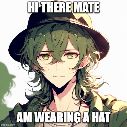 hi mate | HI THERE MATE; AM WEARING A HAT | image tagged in crewmate | made w/ Imgflip meme maker