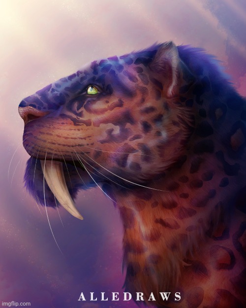 Smilodon, the saber toothed tiger (Art by alledraws) | made w/ Imgflip meme maker