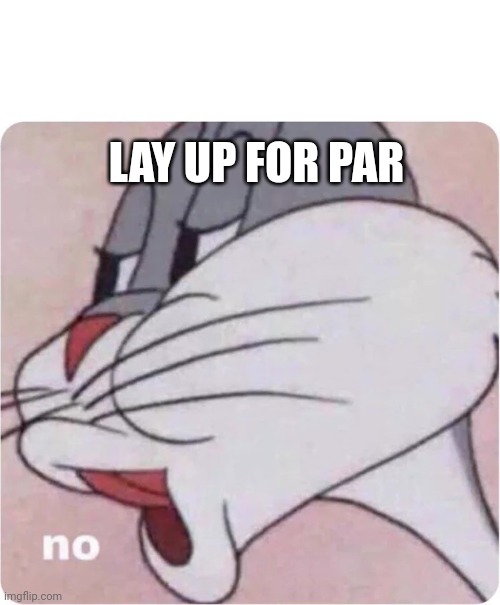 Bugs Bunny No | LAY UP FOR PAR | image tagged in bugs bunny no | made w/ Imgflip meme maker