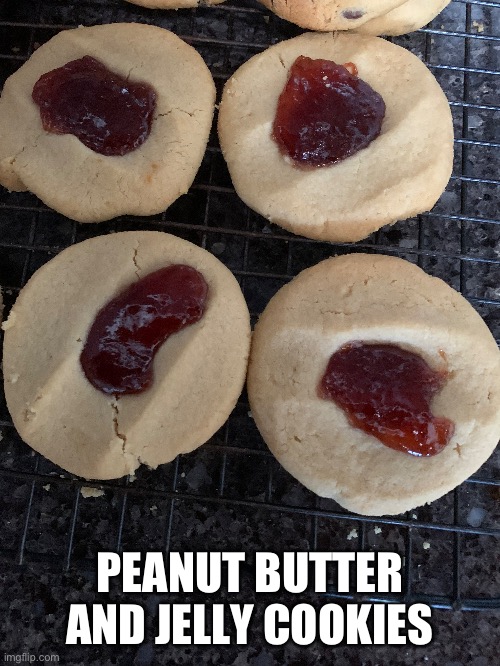Take that, from down under | PEANUT BUTTER AND JELLY COOKIES | image tagged in pbj,peanut butter,jelly,jam,american | made w/ Imgflip meme maker