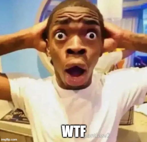 Shocked black guy | WTF | image tagged in shocked black guy | made w/ Imgflip meme maker